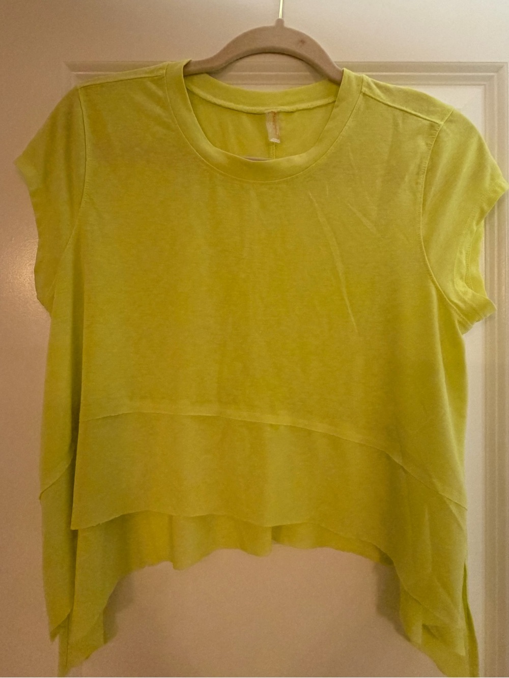 NWOT FP Movement by Free People Cropped Short Sleeve Top - yellow